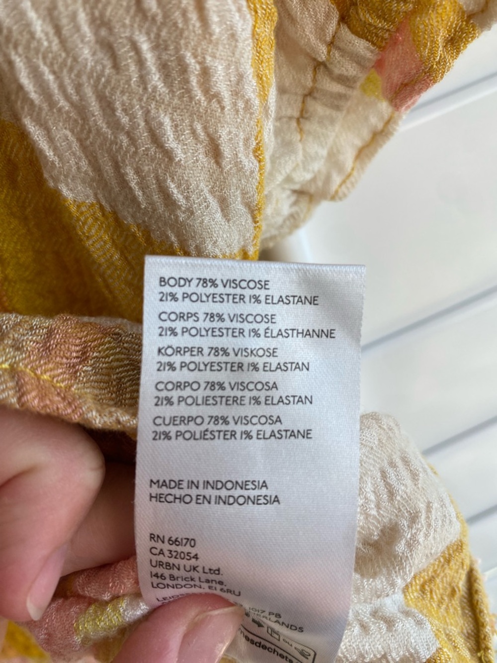 Pilcro Yellow Pink Brown Plaid Short-Sleeve Blouse - Picture 4 of 5